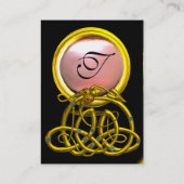 HYPER DRAGON PEARL MONOGRAM rosa, schwarz gelb Visitenkarte (Rückseite)