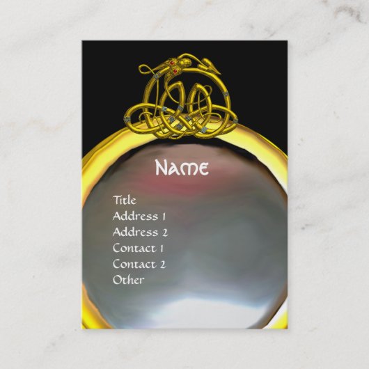 HYPER DRAGON PEARL MONOGRAM rosa, schwarz gelb Visitenkarte (Vorderseite)