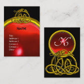 HYPER DRAGON RUBY MONOGRAMM rot, schwarz gelb Visitenkarte (Vorne/Hinten)