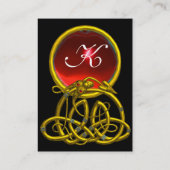 HYPER DRAGON RUBY MONOGRAMM rot, schwarz gelb Visitenkarte (Rückseite)