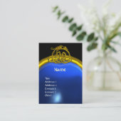 HYPER DRAGON SAPPHIRE MONOGRAM Blau schwargelb Visitenkarte (Stehend Vorderseite)