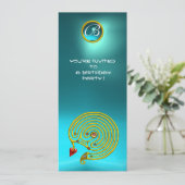 HYPER LABYRINTH,Aquamarine, hellgelb Einladung (Stehend Vorderseite)