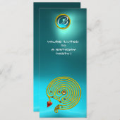 HYPER LABYRINTH,Aquamarine, hellgelb Einladung (Vorne/Hinten)