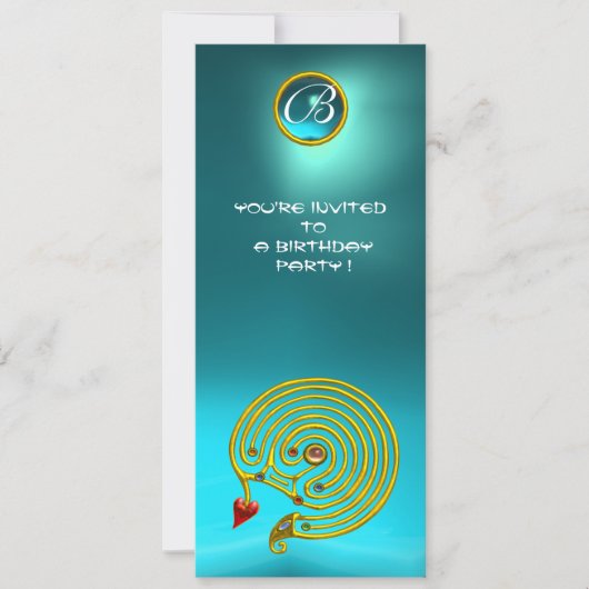 HYPER LABYRINTH,Aquamarine, hellgelb Einladung (Vorderseite)