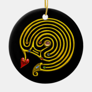 HYPER LABYRINTH black and white Keramikornament
