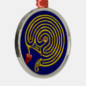 HYPER LABYRINTH blau Silbernes Ornament (Rechts)