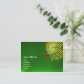 HYPER LABYRINTH EMERALD, rot-gelb grün Visitenkarte (Stehend Vorderseite)