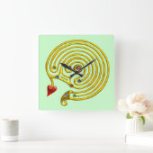 HYPER LABYRINTH, grün Quadratische Wanduhr (Zuhause)