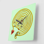 HYPER LABYRINTH, grün Quadratische Wanduhr (Winkel)
