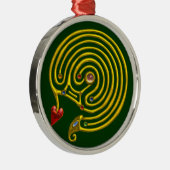 HYPER LABYRINTH grün Silbernes Ornament (Rechts)