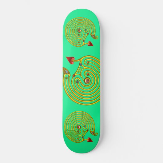 HYPER LABYRINTH, grün Skateboard (Vorderseite)