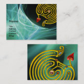 HYPER LABYRINTH IN BLAUEN GRÜNEN AQUAMARINEN LICHT VISITENKARTE (Vorne/Hinten)