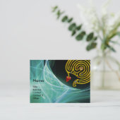 HYPER LABYRINTH IN BLAUEN GRÜNEN AQUAMARINEN LICHT VISITENKARTE (Stehend Vorderseite)