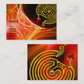 HYPER LABYRINTH IN ORANGE YELLOW RED LIGHT WAVES VISITENKARTE (Vorne/Hinten)