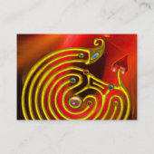 HYPER LABYRINTH IN ORANGE YELLOW RED LIGHT WAVES VISITENKARTE (Rückseite)