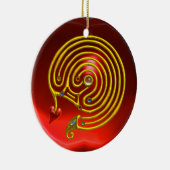 HYPER LABYRINTH Red Ruby and Blue Saphire Keramik Ornament (Rechts)