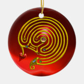 HYPER LABYRINTH Red Ruby and Blue Saphire Keramik Ornament (Vorne)