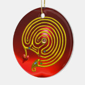 HYPER LABYRINTH Red Ruby and Blue Saphire Keramik Ornament (Links)