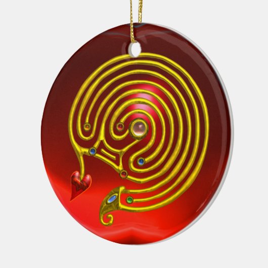 HYPER LABYRINTH Red Ruby and Blue Saphire Keramik Ornament (Links)