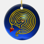 HYPER LABYRINTH Red Ruby and Blue Saphire Keramik Ornament (Hinten)