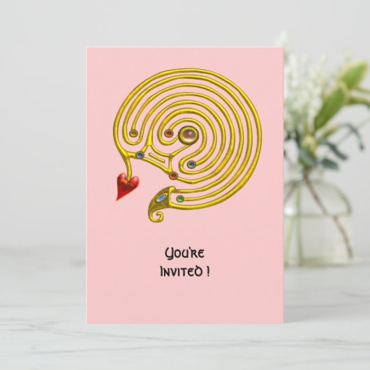 HYPER LABYRINTH, rosa Einladung (Stehend Vorderseite)