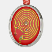 HYPER LABYRINTH rot Silbernes Ornament (Links)