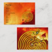 HYPER LABYRINTH, rote gelbe Wolken Visitenkarte (Vorne/Hinten)