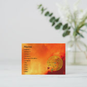 HYPER LABYRINTH, rote gelbe Wolken Visitenkarte (Stehend Vorderseite)