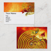 HYPER LABYRINTH, rote gelbe Wolken Visitenkarte (Vorne/Hinten)