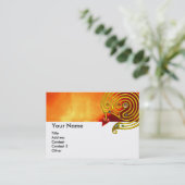 HYPER LABYRINTH, rote gelbe Wolken Visitenkarte (Stehend Vorderseite)