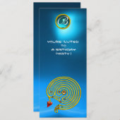 HYPER LABYRINTH ,Saphire hellgelb blau Einladung (Vorne/Hinten)