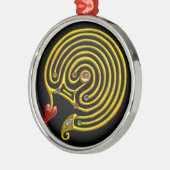 HYPER LABYRINTH schwarz Silbernes Ornament (Links)