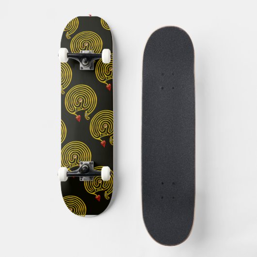 HYPER LABYRINTH, schwarz Skateboard (Vorderseite)