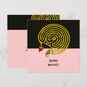 HYPER LABYRINTH , schwarz und rosa Einladung (Vorne/Hinten)