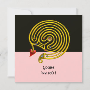 HYPER LABYRINTH, schwarz und rosa Einladung