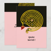 HYPER LABYRINTH , schwarz und rosa Einladung (Vorne/Hinten)
