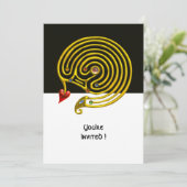 HYPER LABYRINTH, schwarz und weiß Einladung (Stehend Vorderseite)