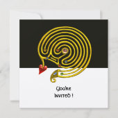 HYPER LABYRINTH schwarz-weiß, rot, gold-metallisch Einladung (Vorderseite)