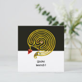 HYPER LABYRINTH schwarz-weiß, rot, gold-metallisch Einladung (Stehend Vorderseite)