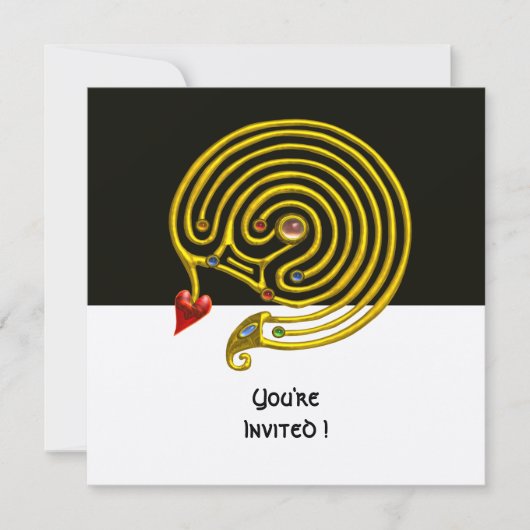 HYPER LABYRINTH schwarz-weiß, rot, silber Einladung (Vorderseite)