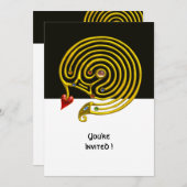 HYPER LABYRINTH , Schwarzweiß Einladung (Vorne/Hinten)