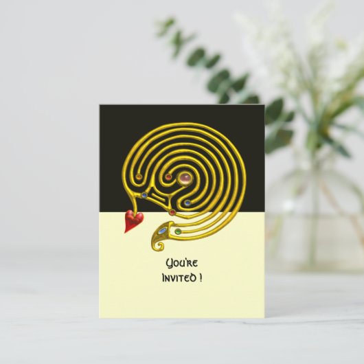 HYPER LABYRINTH uAwg, schwarzweiß Einladung (Stehend Vorderseite)