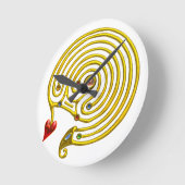 HYPER LABYRINTH, weiß Runde Wanduhr (Winkel)