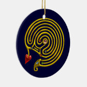 HYPER LABYRINTH weiß und blau Keramikornament (Rechts)