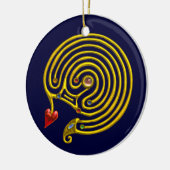 HYPER LABYRINTH weiß und blau Keramikornament (Links)