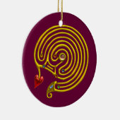 HYPER LABYRINTH weiß und rot Keramikornament (Rechts)