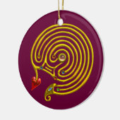 HYPER LABYRINTH weiß und rot Keramikornament (Links)