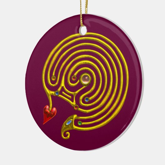 HYPER LABYRINTH weiß und rot Keramikornament (Links)