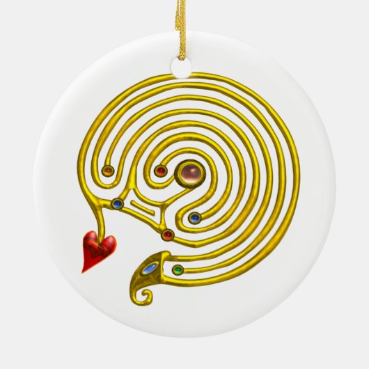 HYPER LABYRINTH weiß und rot Keramikornament (Hinten)