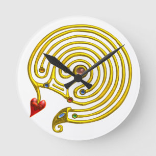 HYPER LABYRINTH , white Runde Wanduhr